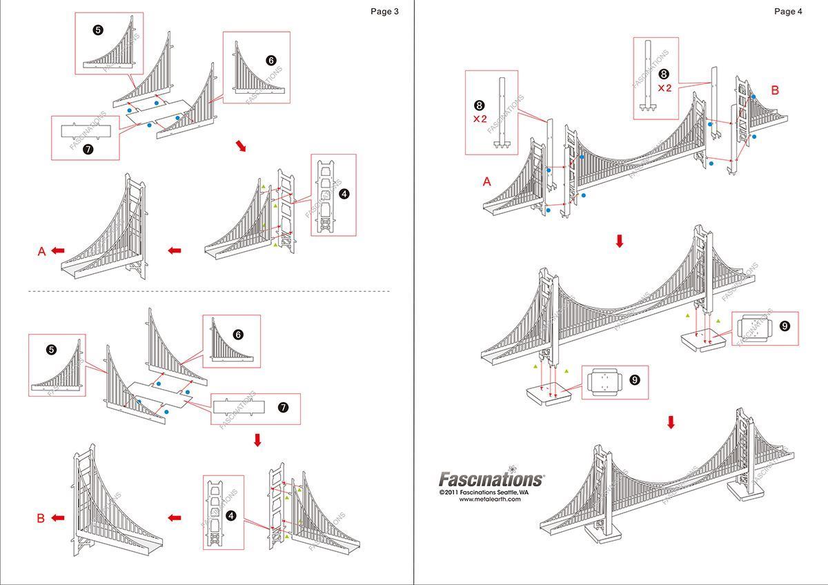 Metal Earth Architecture Golden Gate Bridge 3D Metal Model Kits