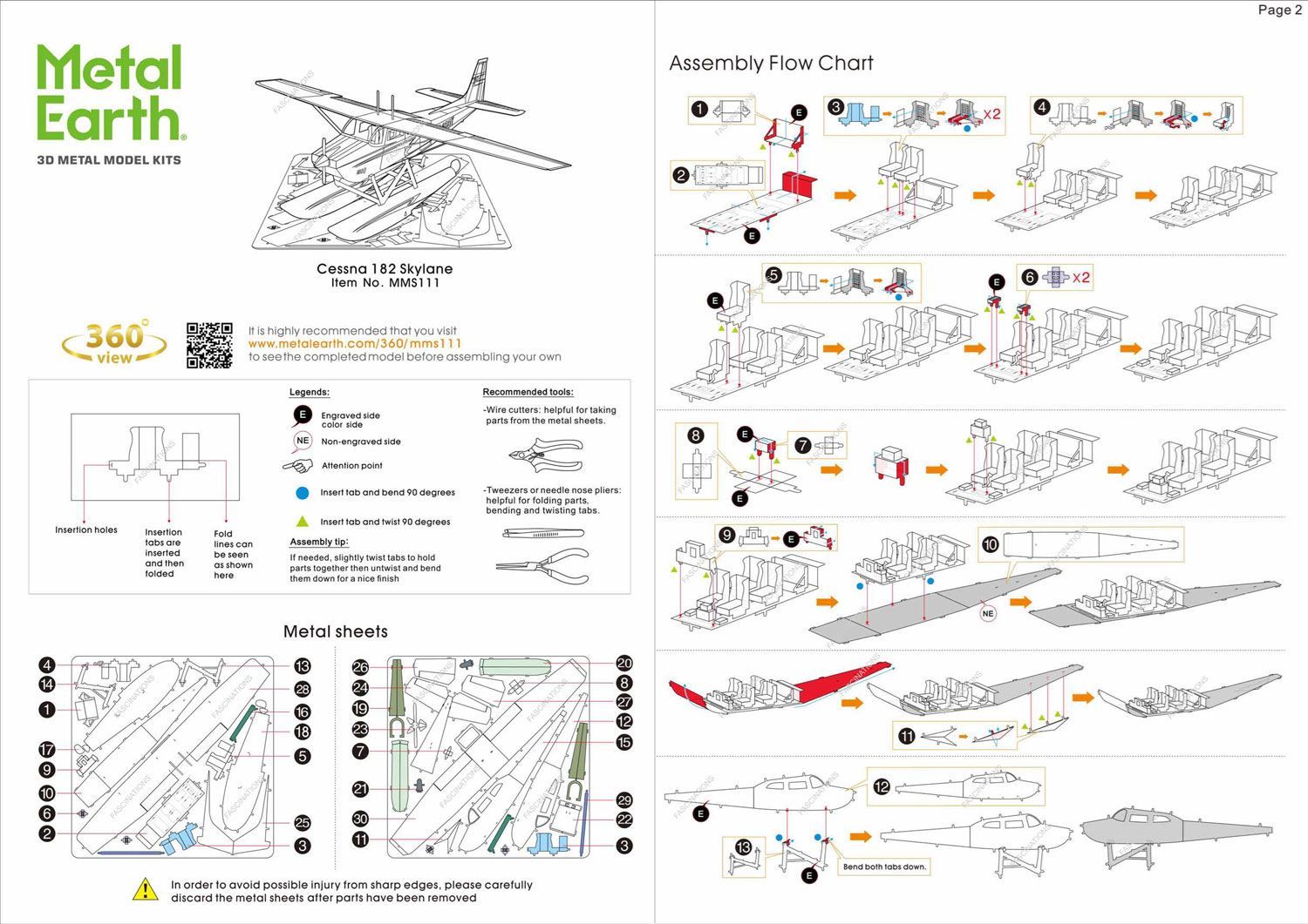 metal earth cessna 172